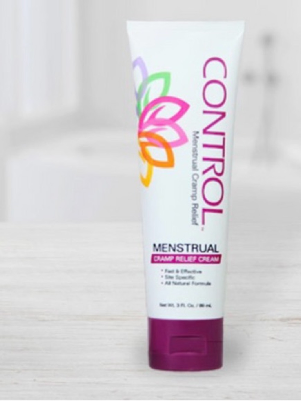 CONTROL Menstrual Cramp Relief Cream 3 oz ~ All Natural Formula ~ New / Sealed